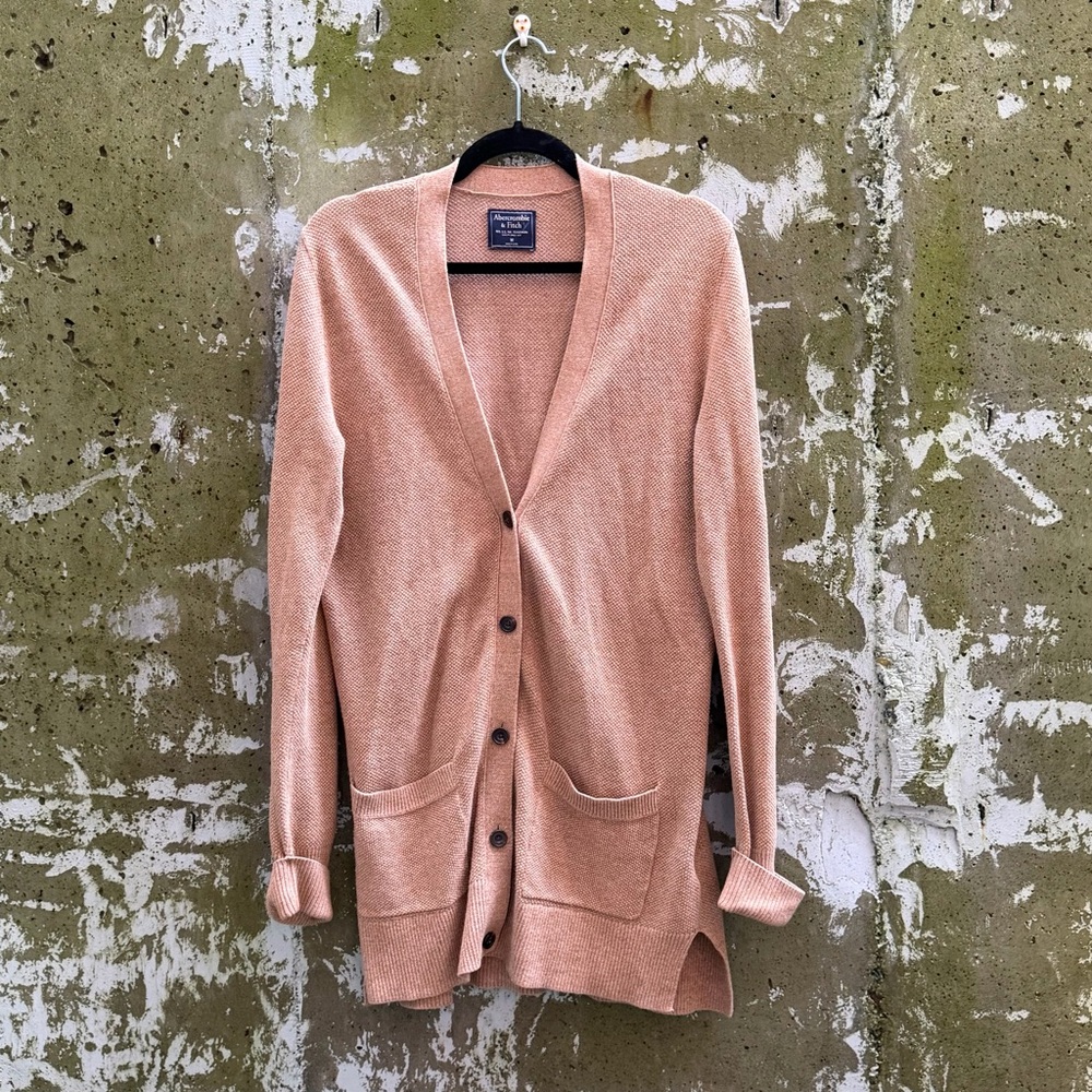 Abercrombie & Fitch Camel / Tan Knit Cardigan Sweater